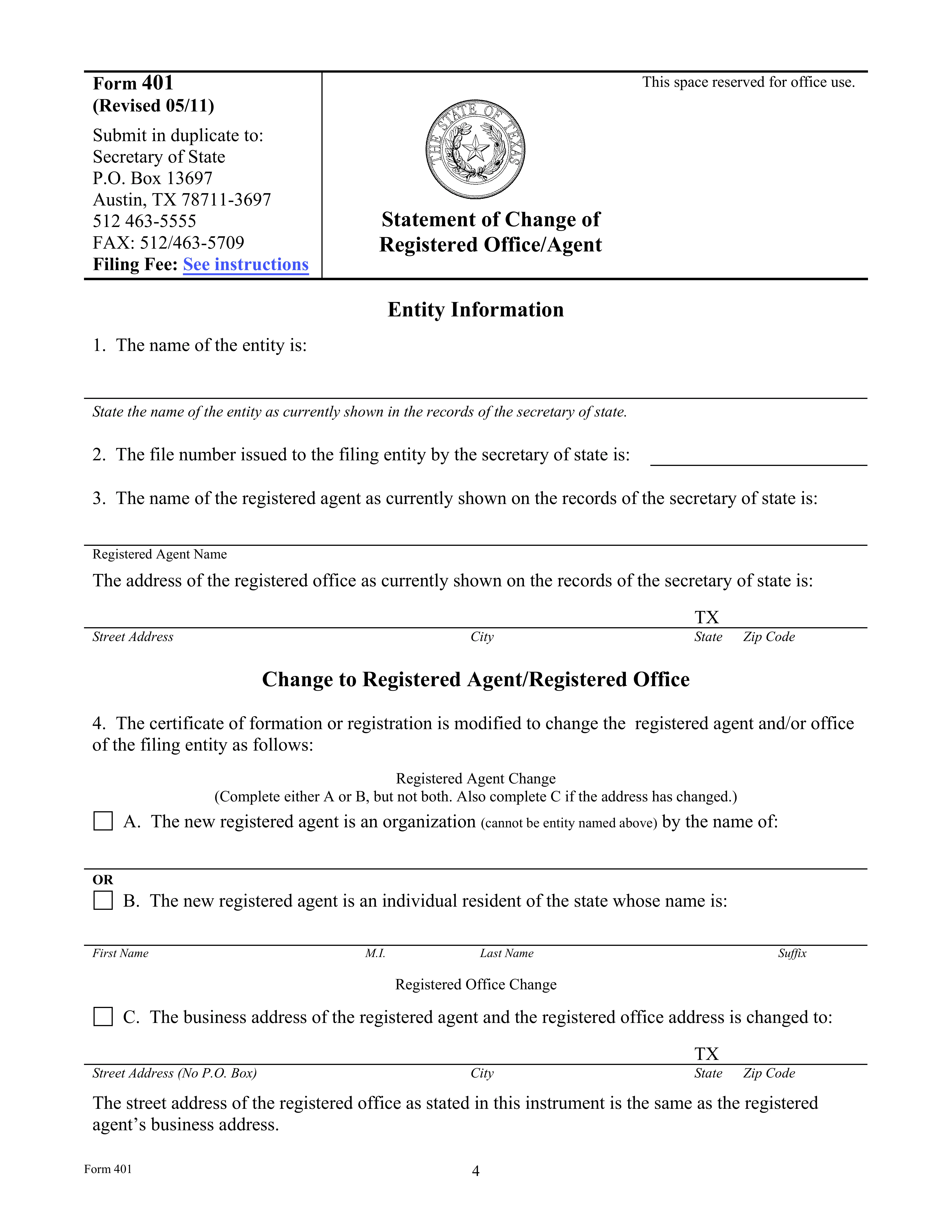 Change of Registered Agent