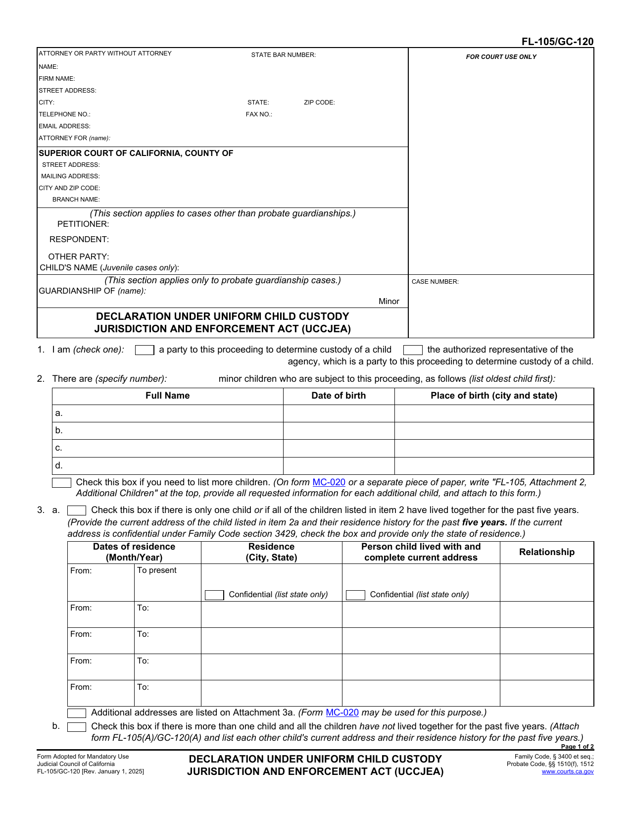 Child Custody Declaration preview