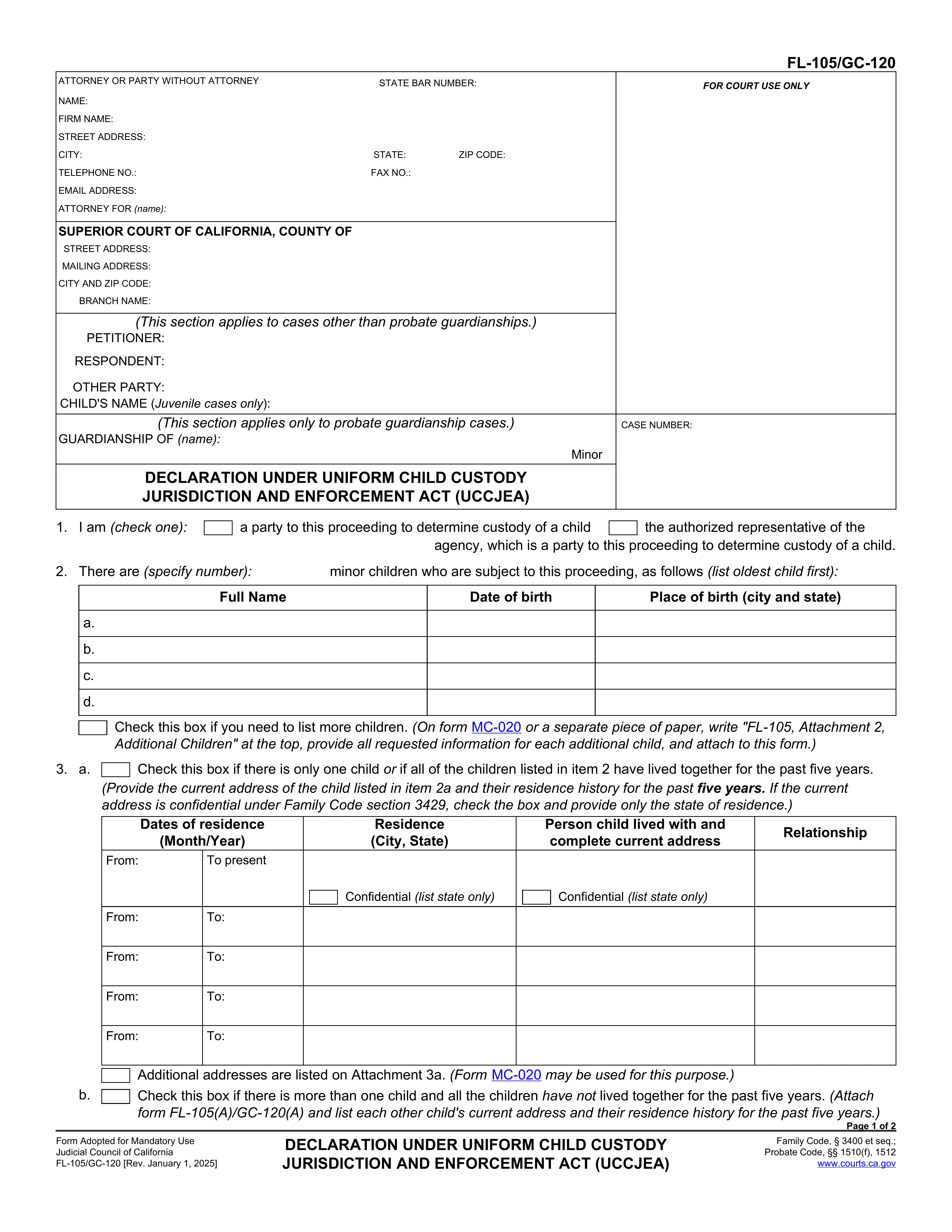 Child Custody Declaration preview
