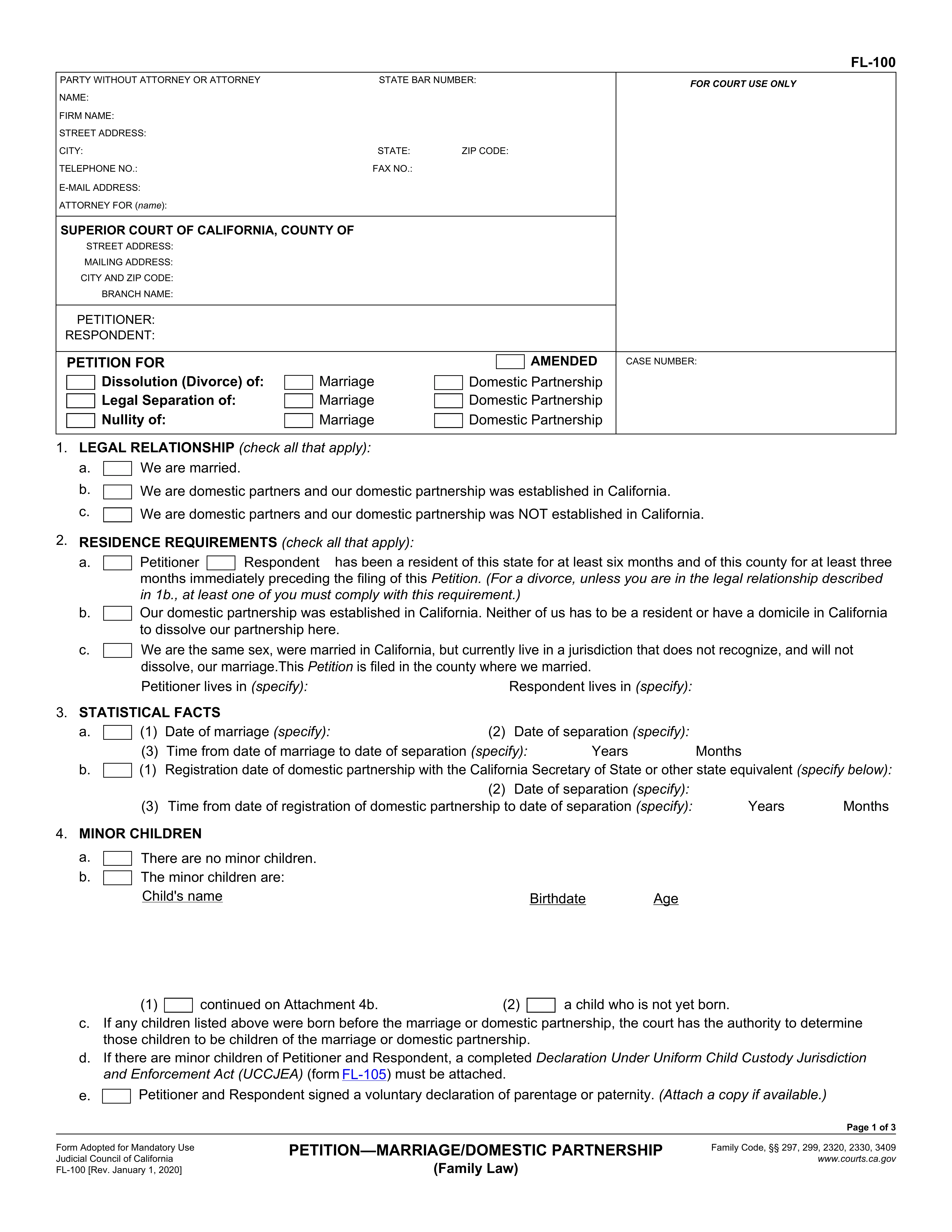 Divorce Petition preview