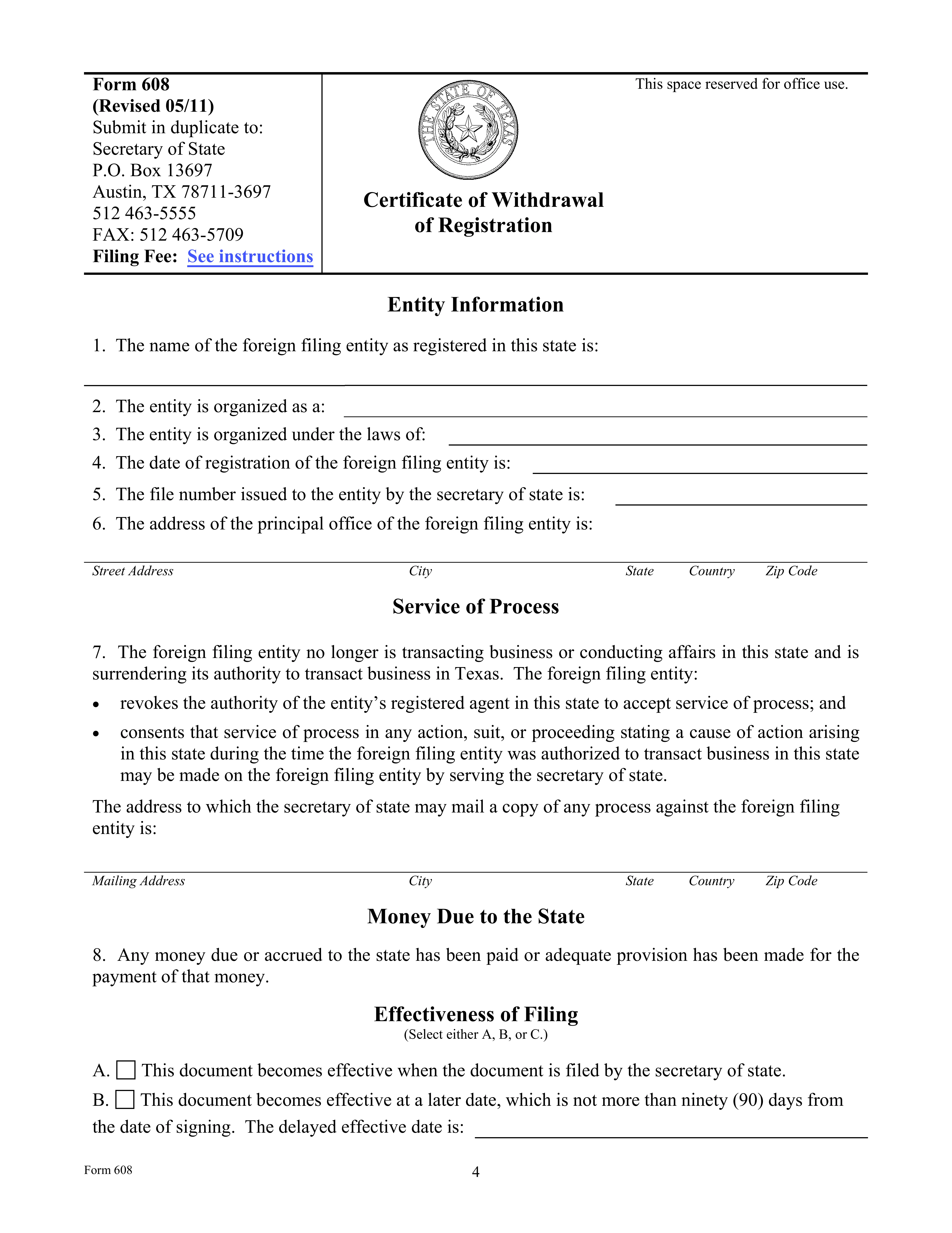 Entity Termination