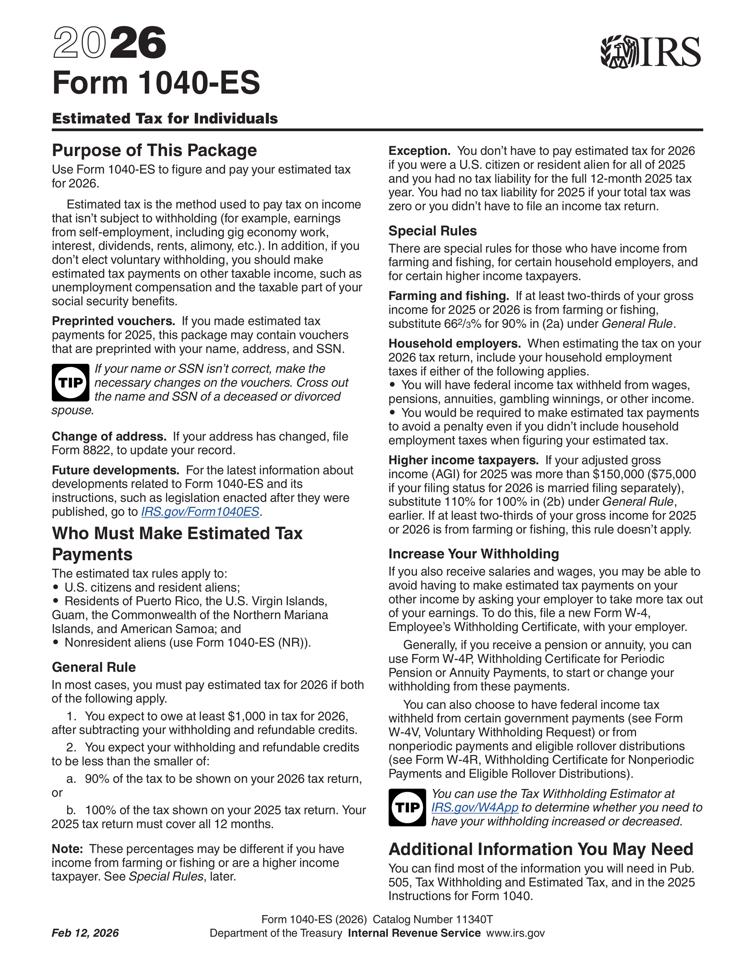 Form 1040-ES preview