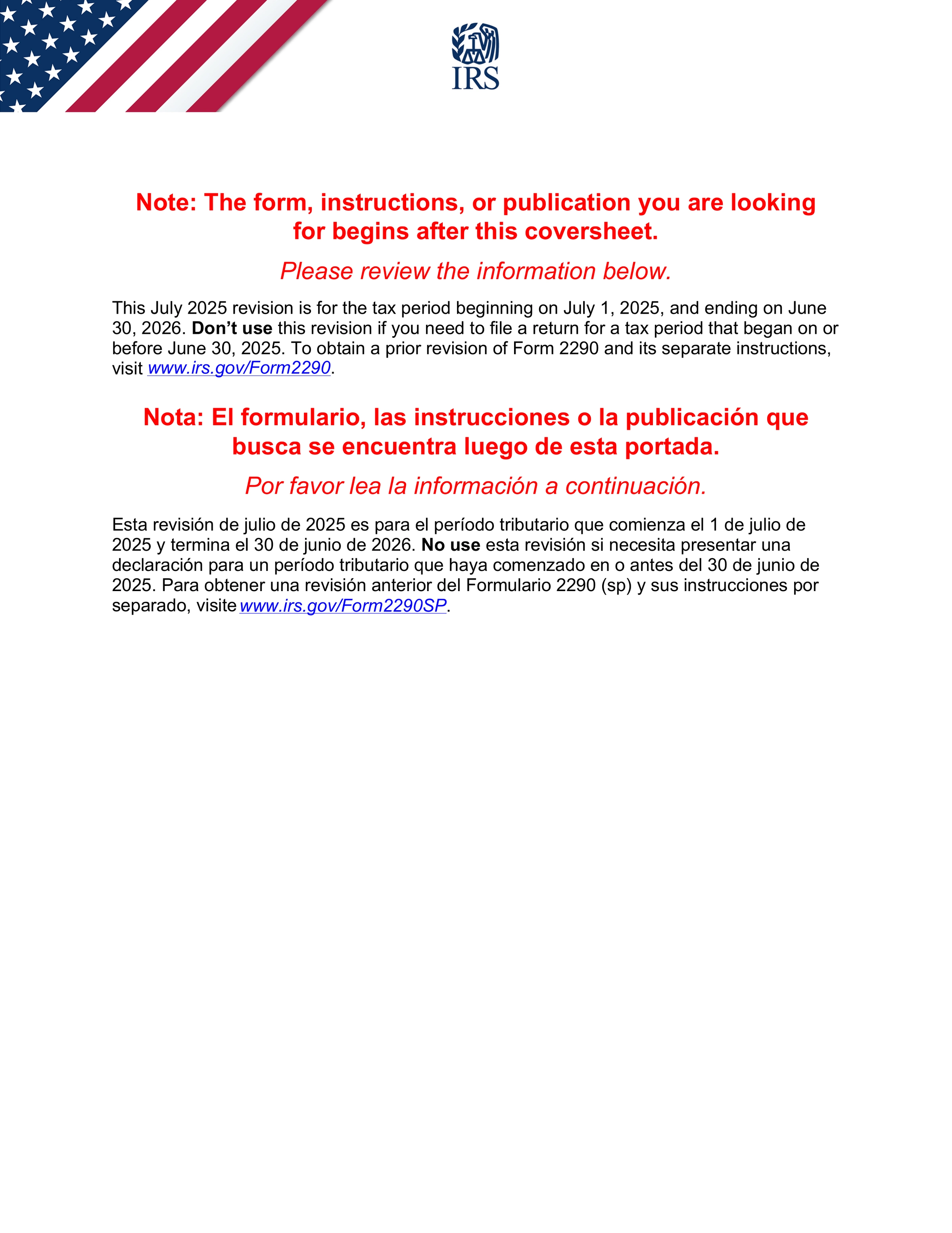 Form 2290 preview