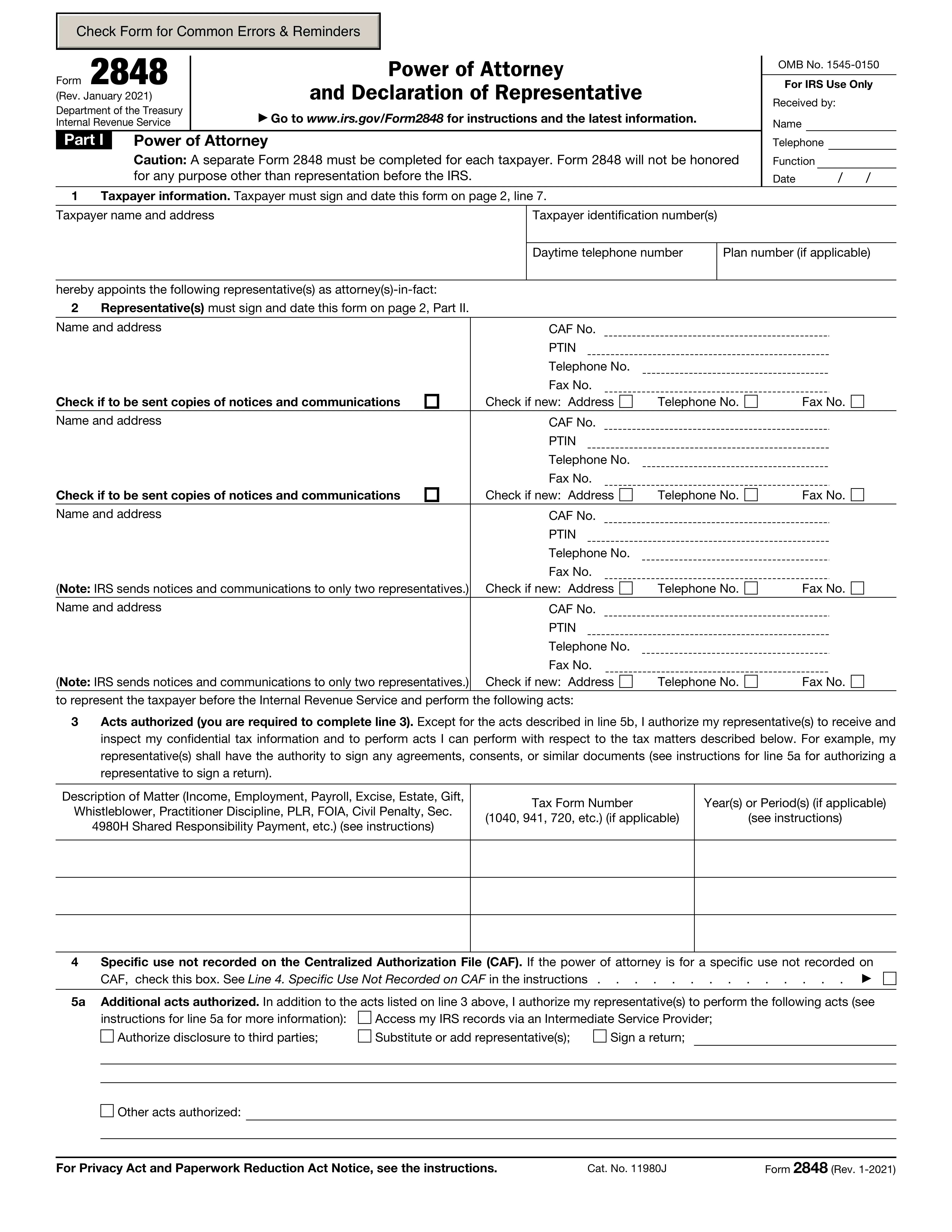 Form 2848 preview