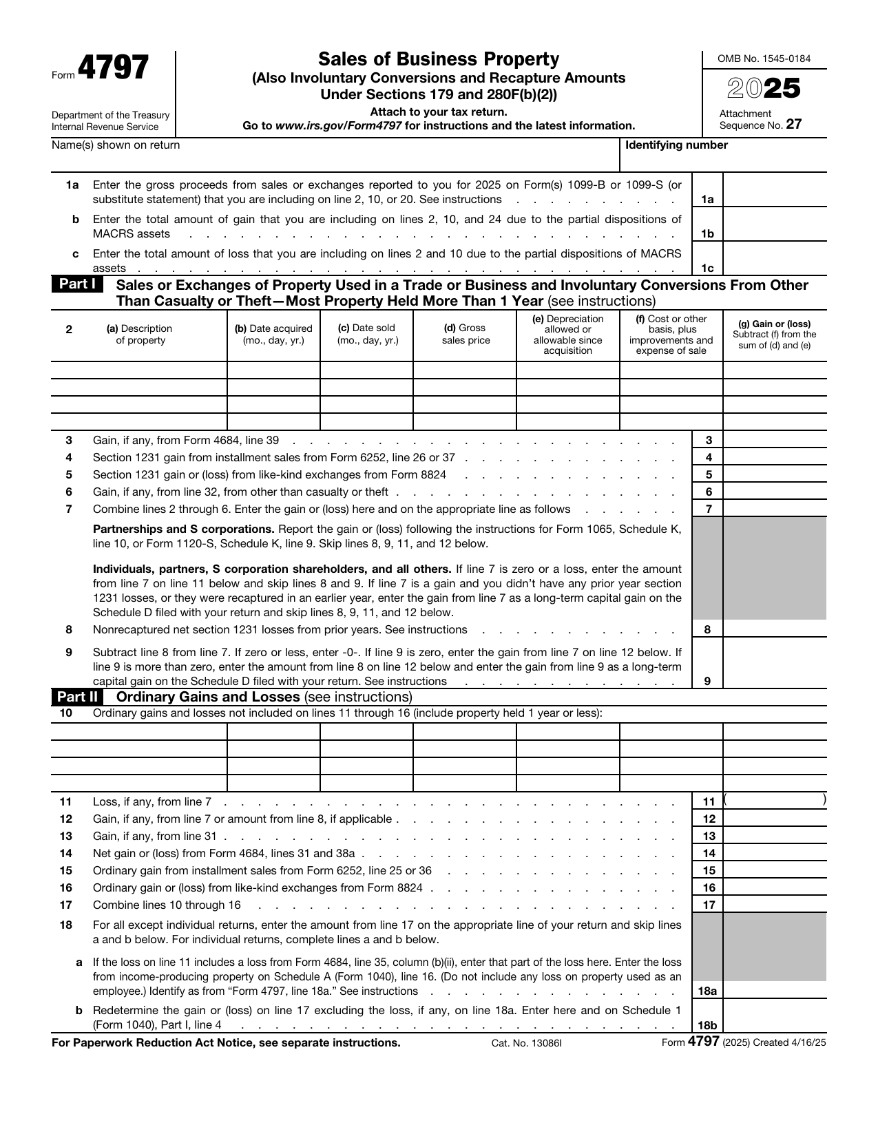 Form 4797 preview