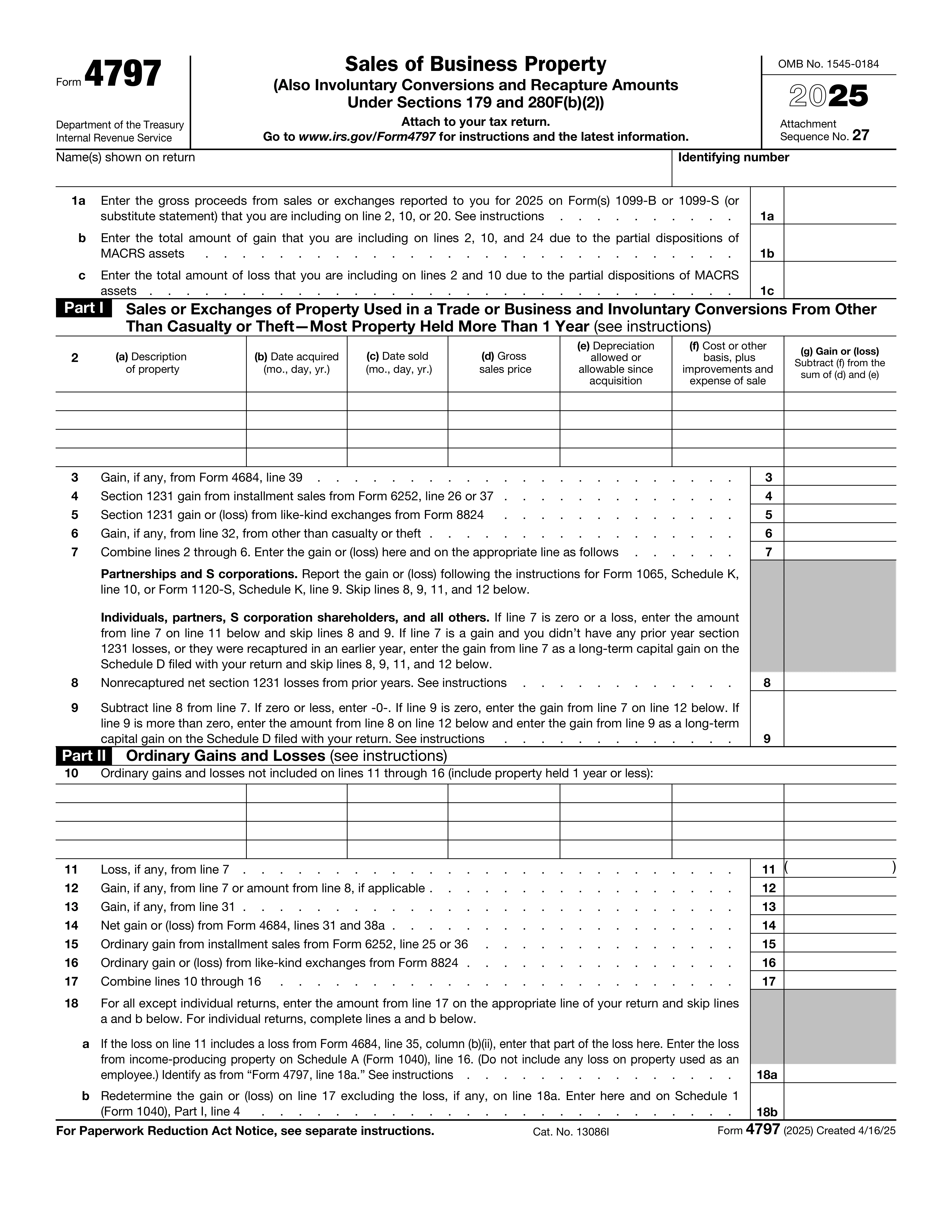 Form 4797 preview