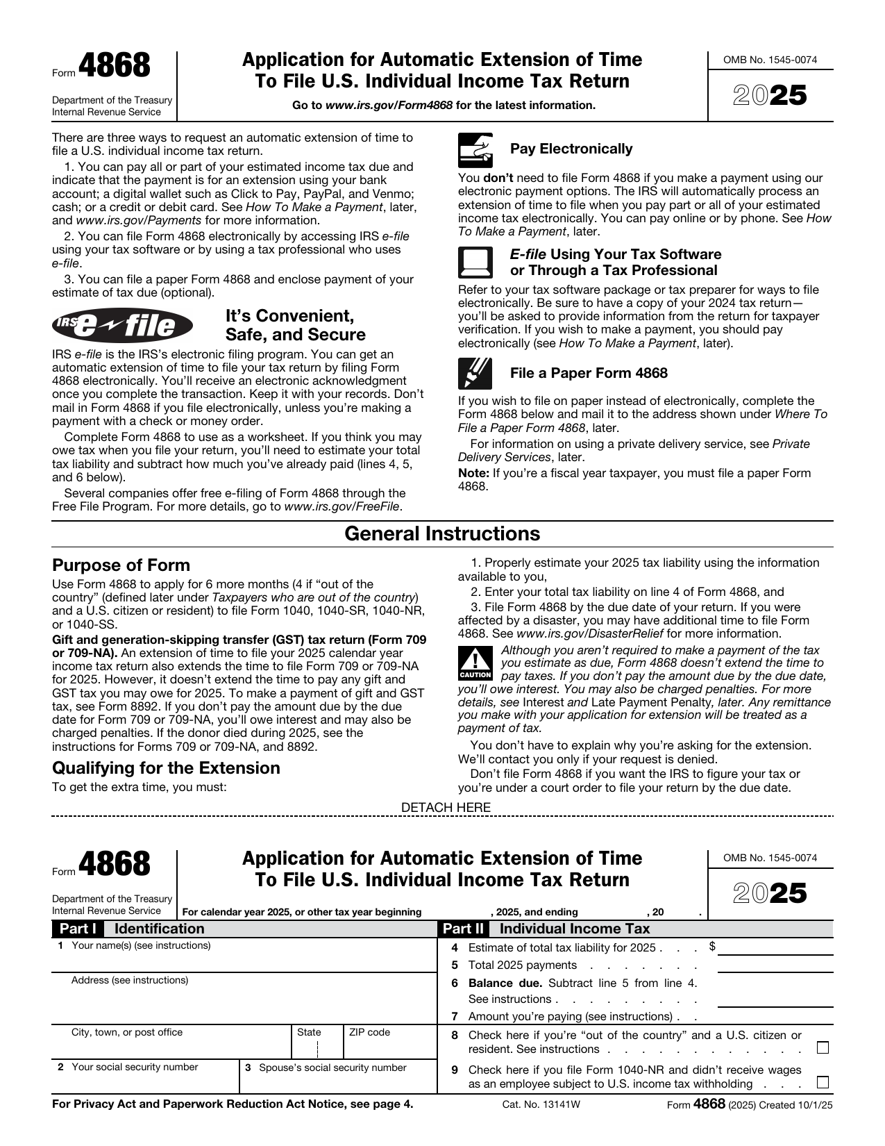 Form 4868 preview
