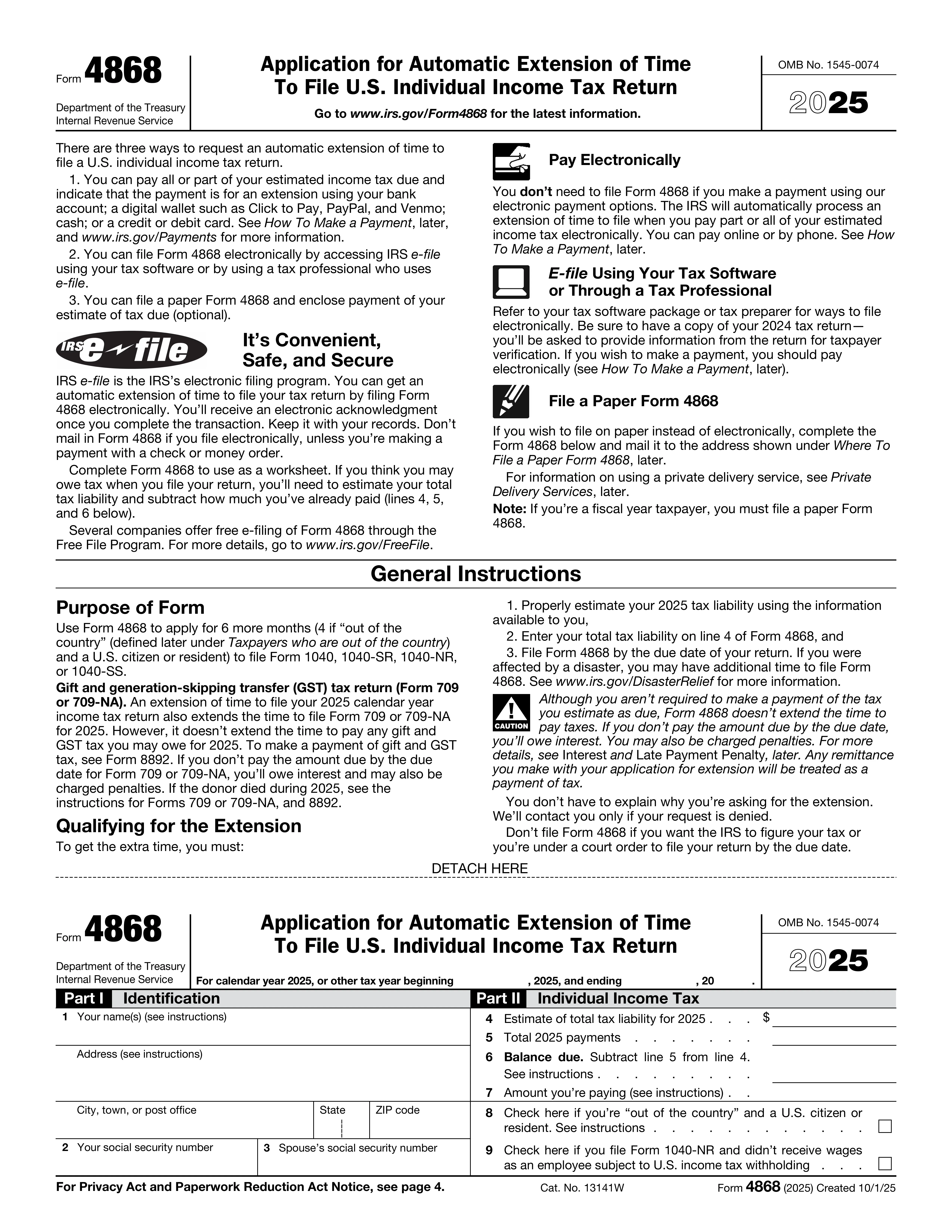 Form 4868 preview