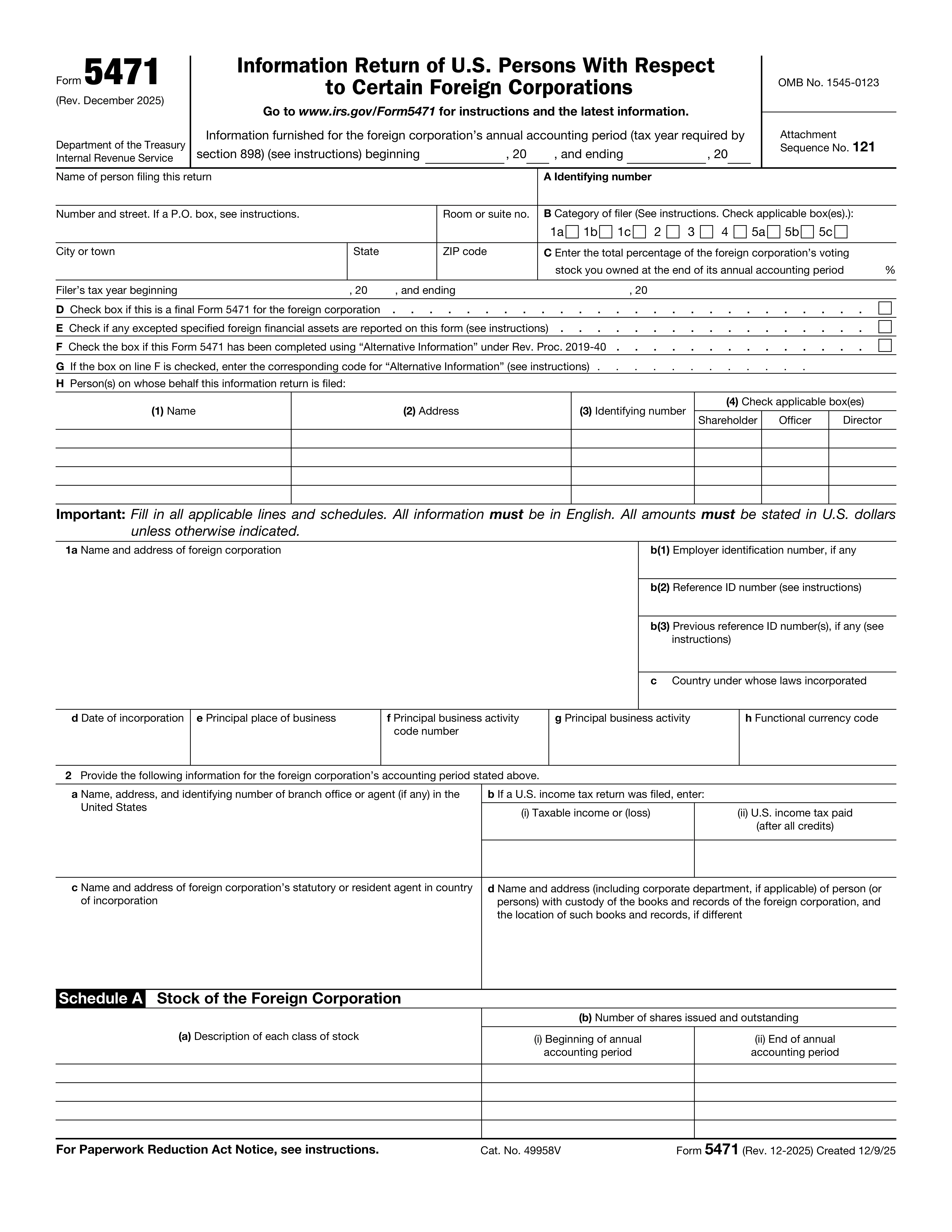 Form 5471 preview