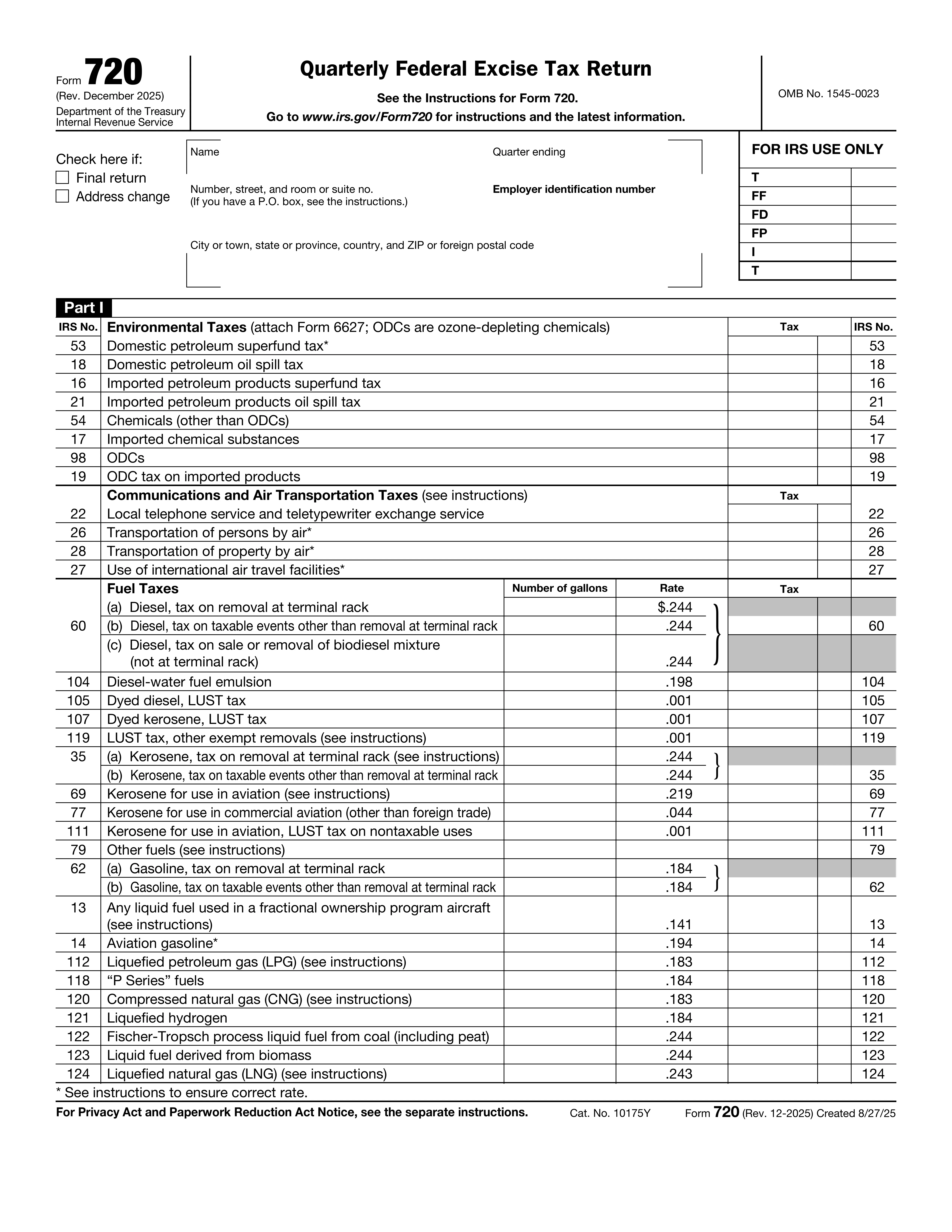 Form 720 preview