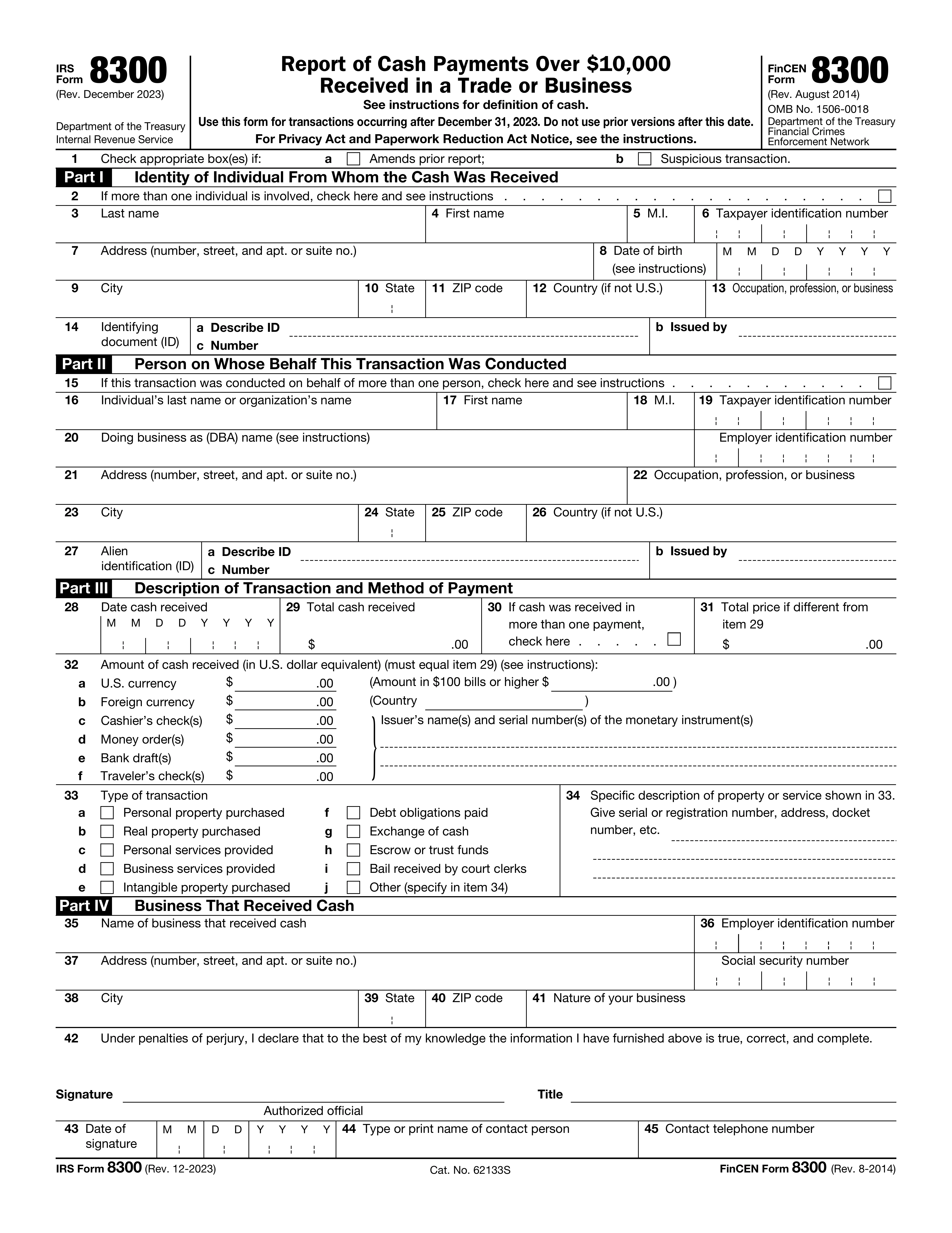 Form 8300 preview