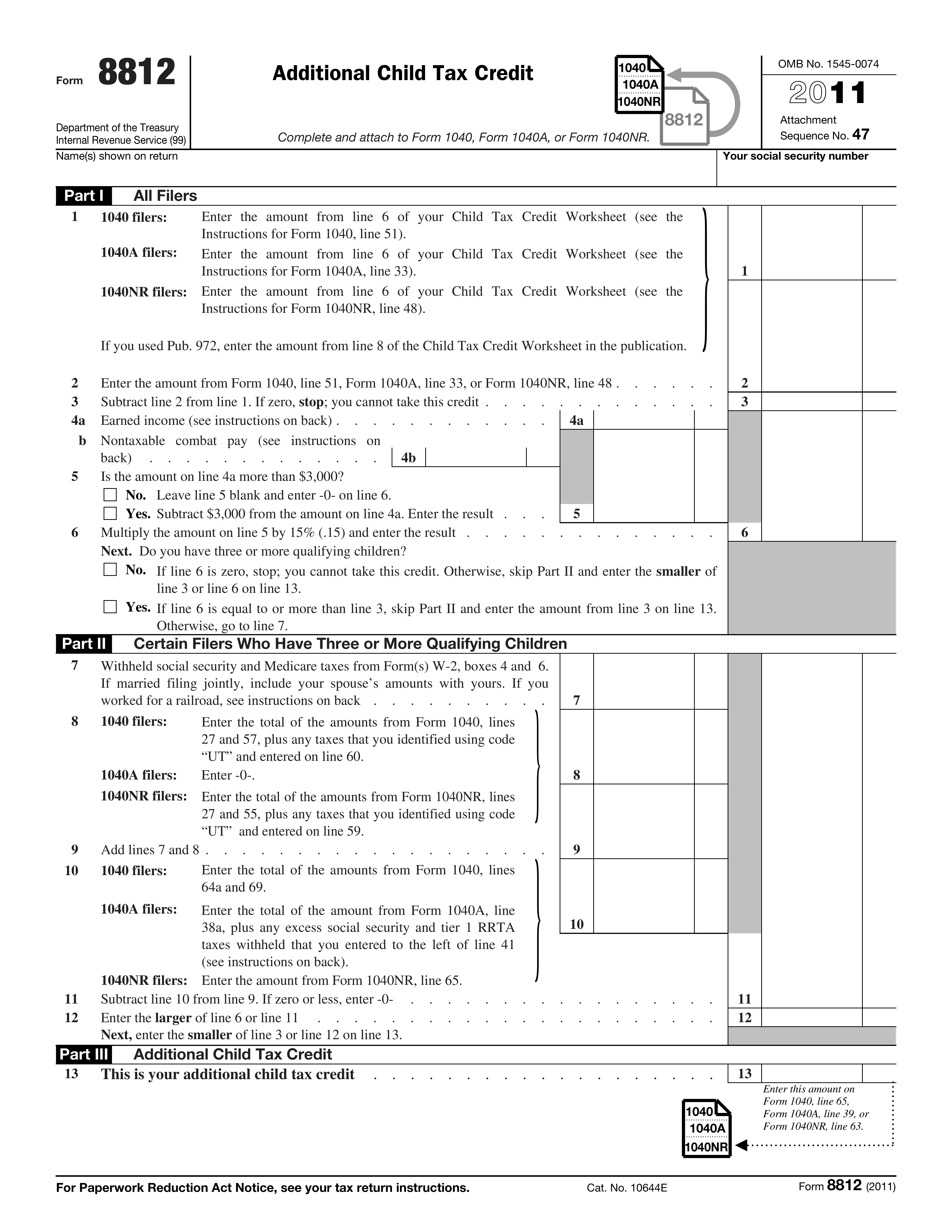 Form 8812 preview
