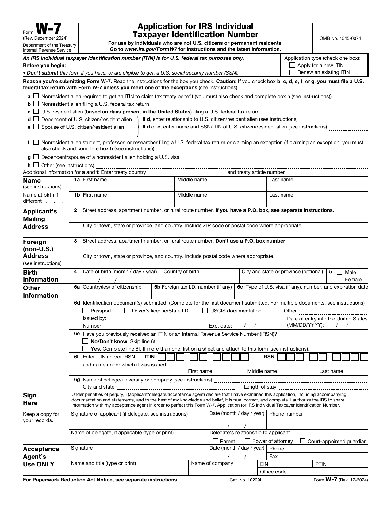 Form W-7 preview