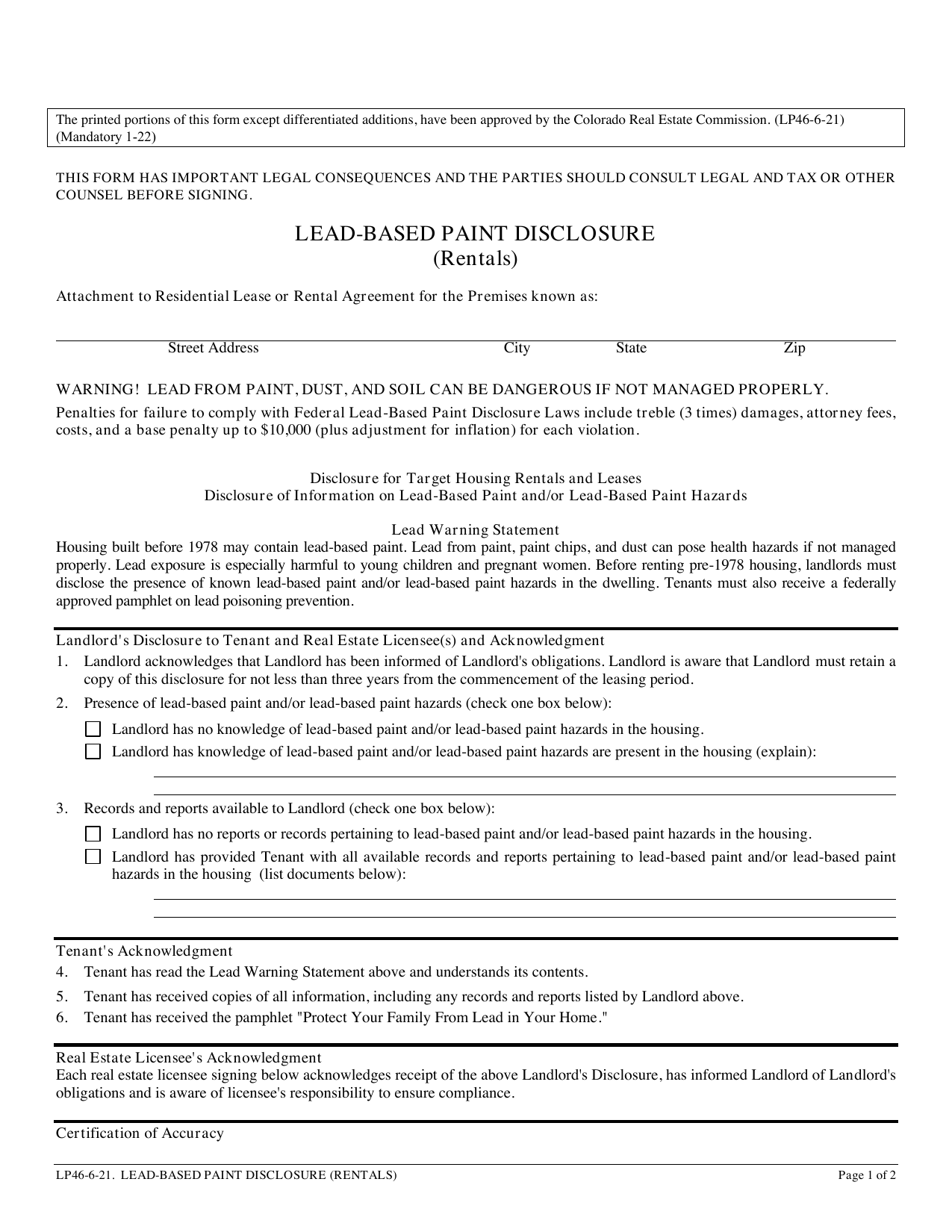 Lead-Based Paint Disclosure preview